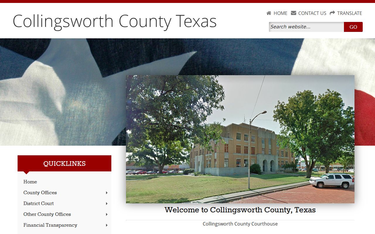Collingsworth County court docket office links on the county homepage